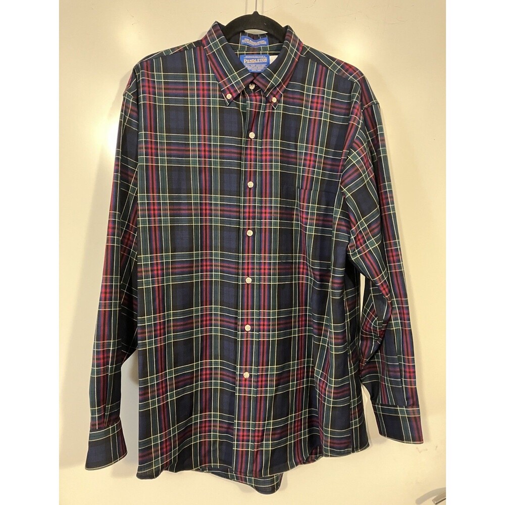 Sir Pendleton Men’s Shirt Worsted Wool Button Down Allison Tartan Plaid Sz L
